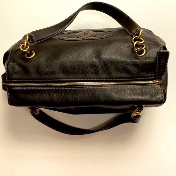 CHANEL Rodeo Chocolate Slouchy Caviar Hobo Oversize Vintage 🤎 Brown Matte Gold - Picture 8 of 16